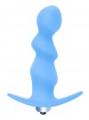 Голубая фигурная анальная вибропробка Spiral Anal Plug - 12 см. фото 1 — pink-kiss