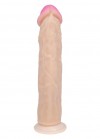 Телесный фаллоимитатор на присоске с большой головкой - 23 см. фото 2 — pink-kiss