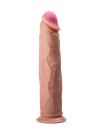 Телесный фаллоимитатор на присоске с большой головкой - 23 см. фото 4 — pink-kiss