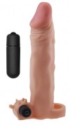 Реалистичная насадка на пенис с вибрацией и подхватом - 19 см. фото 1 — pink-kiss