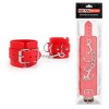 Красные наручники на регулируемых ремешках с цепочкой фото 2 — pink-kiss