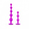 Набор из 2 лиловых анальных цепочек с кристаллами в основании фото 4 — pink-kiss