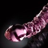 Розовый стеклянный двухголовый стимулятор Icicles №55 - 19,5 см. фото 4 — pink-kiss