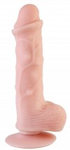 Телесный реалистичный фаллоимитатор с хребтом из киберкожи - 20 см. фото 2 — pink-kiss