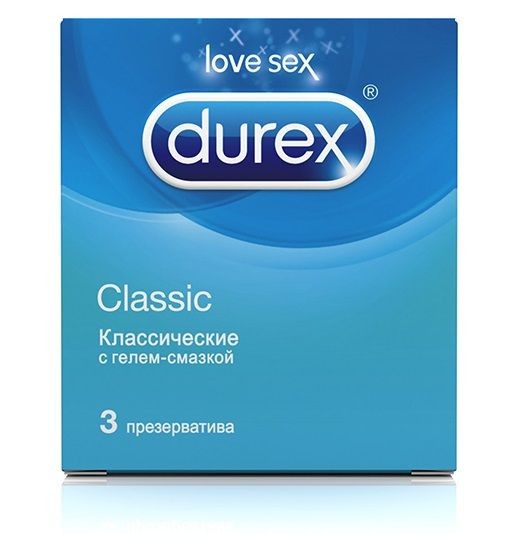 Классические презервативы Durex Classic - 3 шт. фото 1 — pink-kiss