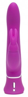 Лиловый вибратор Curve Thrusting Rechargeable Rabbit Vibrator - 24,1 см. фото 3 — pink-kiss