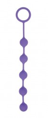 Фиолетовая анальная цепочка с кольцом-ограничителем - 23 см. фото 1 — pink-kiss