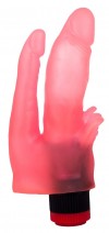 Двойной анально-вагинальный вибромассажёр с лепестками - 17 см. фото 1 — pink-kiss