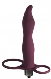 Бордовая вибронасадка для двойного проникновения Flirtini - 15,9 см. фото 1 — pink-kiss