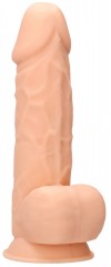Телесный фаллоимитатор Silicone Dildo With Balls - 21,6 см. фото 1 — pink-kiss
