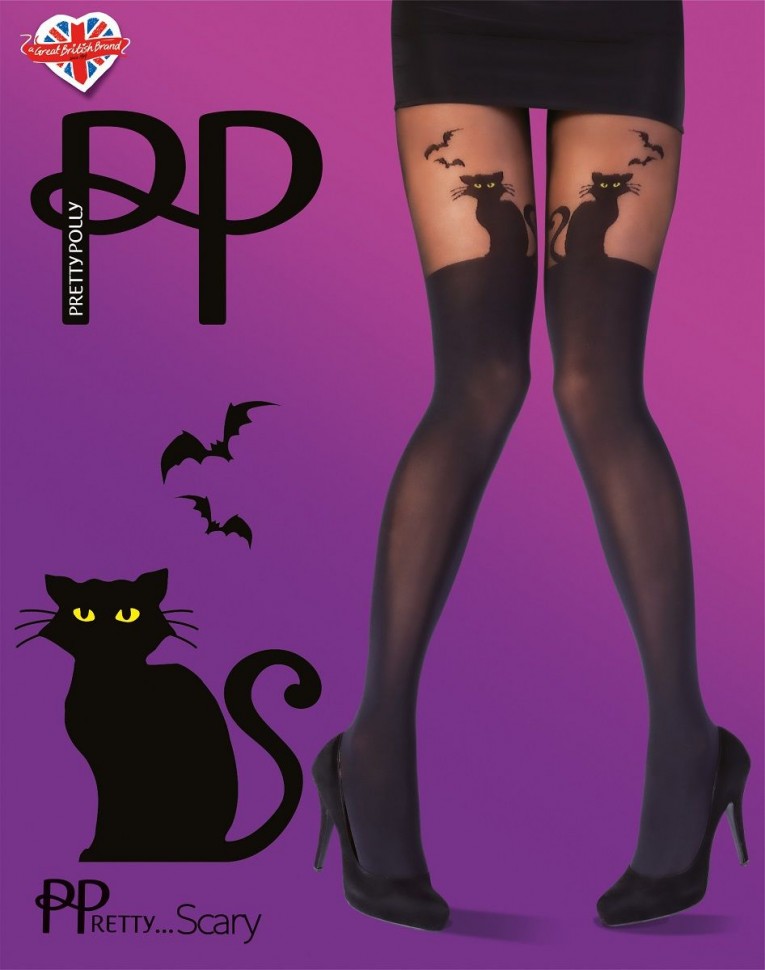 Колготки с имитацией чулок Halloween Cat Tights фото 1 — pink-kiss