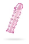 Гелевая розовая насадка на фаллос с шипами - 12 см. фото 2 — pink-kiss