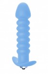 Голубая анальная вибропробка Twisted Anal Plug - 13 см. фото 1 — pink-kiss