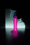 Прозрачно-розовый, светящийся в темноте фаллоимитатор "Не-Он" - 20 см. фото 8 — pink-kiss