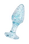 Голубая акриловая анальная втулка - 8 см. фото 3 — pink-kiss