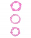 Набор из 3 стимулирующих эрекционных колец розового цвета фото 1 — pink-kiss