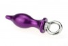 Фиолетовая металлическая анальная пробка с кольцом - 7 см. фото 1 — pink-kiss