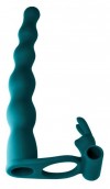 Зеленая вибронасадка для двойного проникновения Jungle Bunny - 17 см. фото 2 — pink-kiss