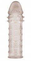 Дымчатая удлиняющая насадка на пенис Extra Texture Sleeve - 16,2 см. фото 1 — pink-kiss