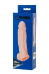 Телесная насадка на пенис с фиксацией мошонки - 18,5 см. фото 4 — pink-kiss