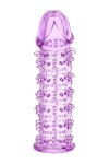Гелевая фиолетовая насадка на фаллос с шипами - 12 см. фото 2 — pink-kiss