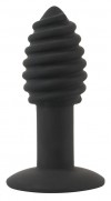 Черная анальная вибропробка Twist Butt Plug - 10,7 см. фото 1 — pink-kiss