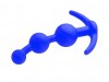 Синяя анальная цепочка из 3 звеньев - 13 см. фото 1 — pink-kiss
