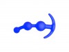 Синяя анальная цепочка из 3 звеньев - 13 см. фото 2 — pink-kiss