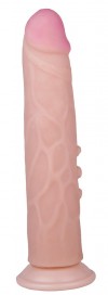 Фаллоимитатор на присоске с венами и точками на стволе - 21,6 см. фото 1 — pink-kiss