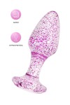 Фиолетовая акриловая анальная втулка - 8 см. фото 8 — pink-kiss