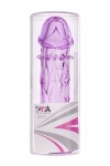 Гладкая фиолетовая насадка с усиками под головкой - 12,5 см. фото 3 — pink-kiss
