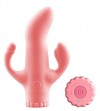 Розовый вибратор с клиторальным и анальным отростками - 15,2 см. фото 1 — pink-kiss