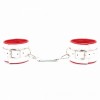 Бело-красные кожаные наручники для медсестры фото 3 — pink-kiss