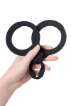 Черные силиконовые наручники A-Toys без ключа фото 3 — pink-kiss