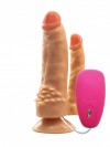 Телесный анально-вагинальный вибромассажер с ионами серебра и выносным пультом №11 - 17 см. фото 1 — pink-kiss