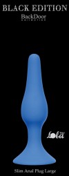 Синяя анальная пробка Slim Anal Plug Large - 12,5 см. фото 2 — pink-kiss