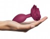 Сливовая анальная пробка с ограничителем-розой Open Rose Size M Butt Plug фото 2 — pink-kiss