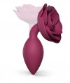 Сливовая анальная пробка с ограничителем-розой Open Rose Size M Butt Plug фото 3 — pink-kiss