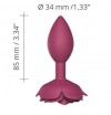 Сливовая анальная пробка с ограничителем-розой Open Rose Size M Butt Plug фото 5 — pink-kiss