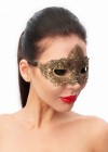 Золотистая женская карнавальная маска фото 1 — pink-kiss