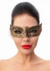 Пикантная золотистая женская карнавальная маска фото 1 — pink-kiss