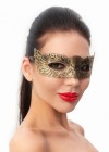 Пикантная золотистая женская карнавальная маска фото 2 — pink-kiss