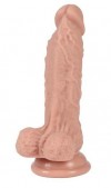 Реалистичный силиконовый фаллоимитатор REAL с мошонкой на присоске - 17 см. фото 1 — pink-kiss