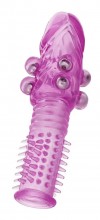 Фиолетовая стимулирующая насадка с шипами и шишечками - 13,5 см. фото 1 — pink-kiss