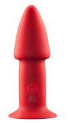 Красный конический анальный вибромассажер - 12,7 см. фото 1 — pink-kiss