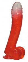 Красный фаллоимитатор на присоске LAZY BUTTCOCK  - 17 см. фото 1 — pink-kiss