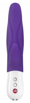 Фиолетовый вибратор с клиторальным отростком Lady Bi - 22,1 см. фото 3 — pink-kiss