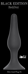 Чёрная анальная пробка Slim Anal Plug XL - 15,5 см. фото 2 — pink-kiss