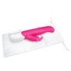 Розовый G-стимулятор с клиторальным отростком - 24 см. фото 4 — pink-kiss