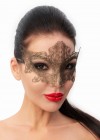 Роскошная золотистая женская карнавальная маска фото 2 — pink-kiss